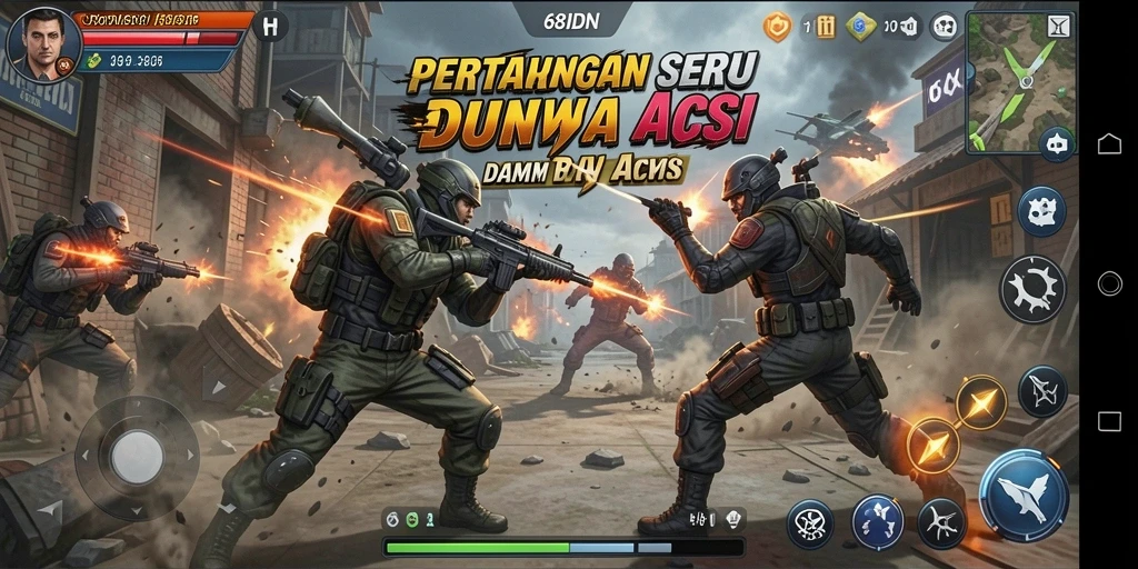 Tampilan gameplay seru dan dinamis dari 68IDN.