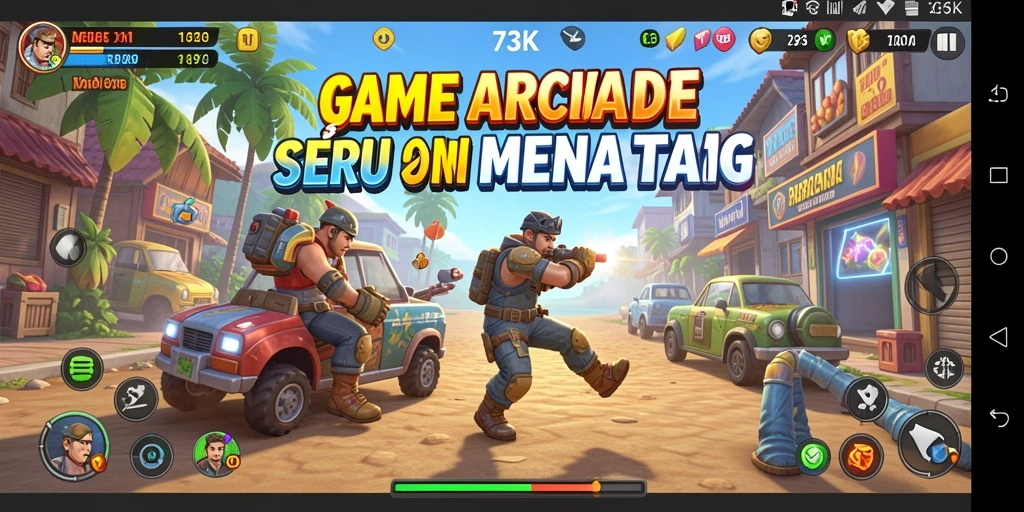 Tampilan gameplay seru dari 73K dengan tantangan Arcade yang menakjubkan.