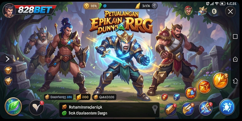 Tampilan gameplay 828BET yang mengasyikkan dengan aksi RPG seru.