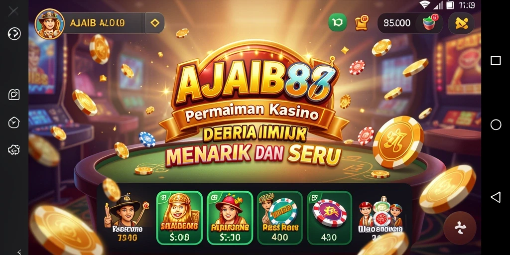 Screenshot utama AJAIB88 menampilkan antarmuka permainan Kasino yang menarik.