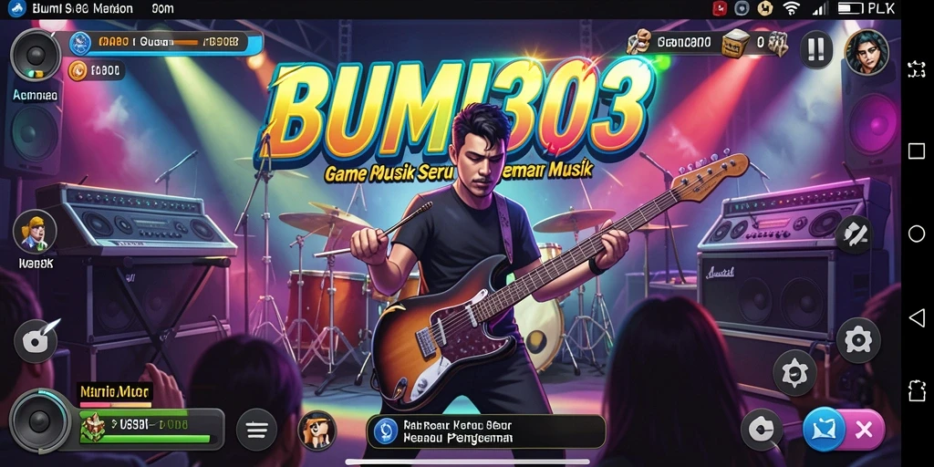 Screenshot gameplay BUMI303 menampilkan interaksi musik yang seru dan menyenangkan.