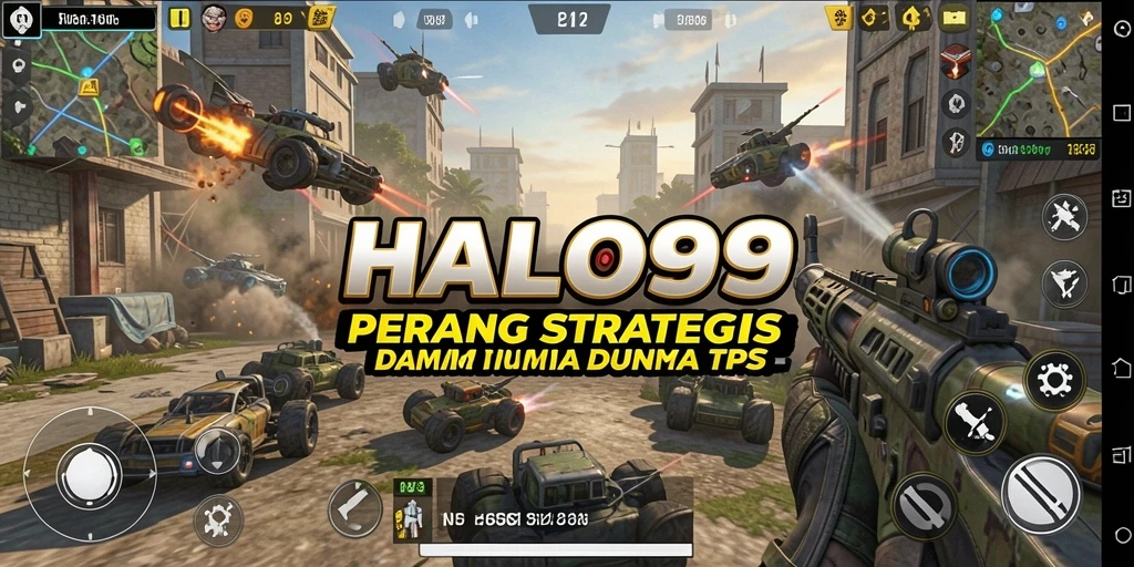 Tangkapan layar menunjukkan aksi gameplay HALO99 yang intens dan strategis.