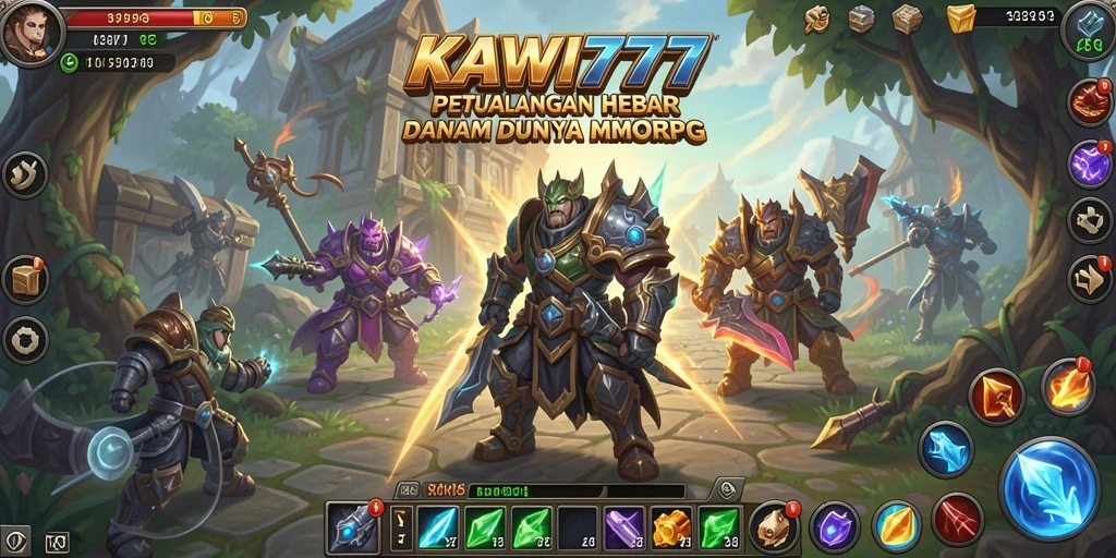 Tampilan gameplay KAWI777 dengan aksi seru di dunia MMORPG.
