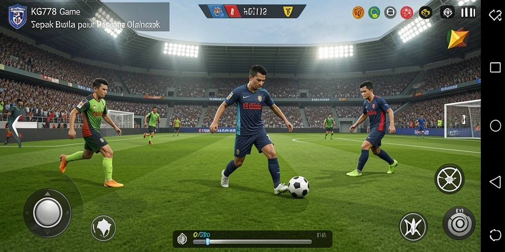 Tampilan gameplay KG778 yang menegangkan dalam pertandingan sepak bola.