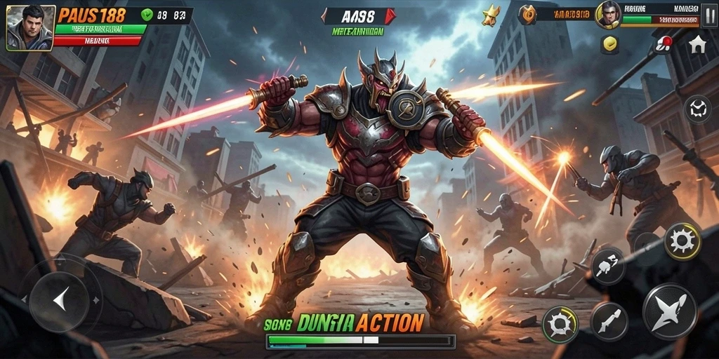 Tampilan gameplay menegangkan dari PAUS188 dengan aksi seru.
