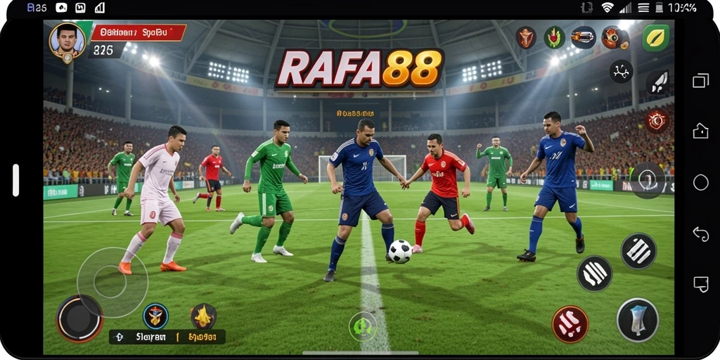 Screenshot RAFA88 menampilkan aksi seru dalam permainan olahraga.