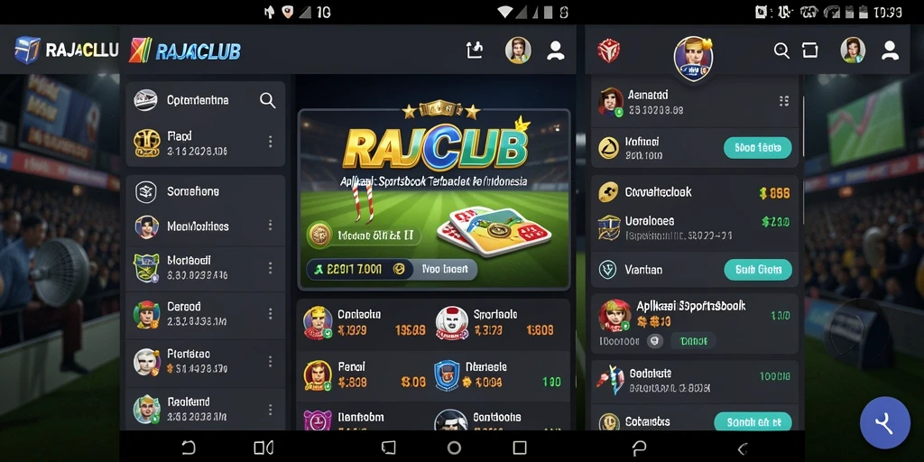 Tampilan gameplay Sportsbook RAJACLUB yang menarik dan interaktif.
