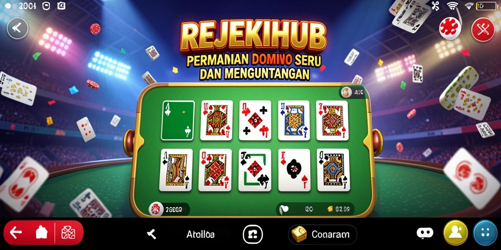 Tampilan gameplay seru dari REJEKIHUB saat bermain domino.