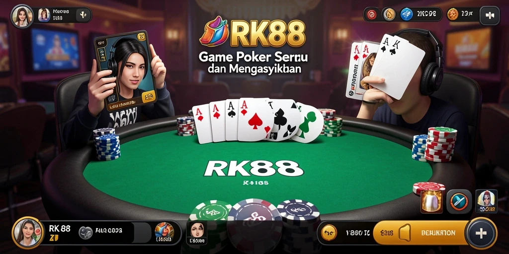 Tampilan gameplay Poker yang seru dan mendebarkan.
