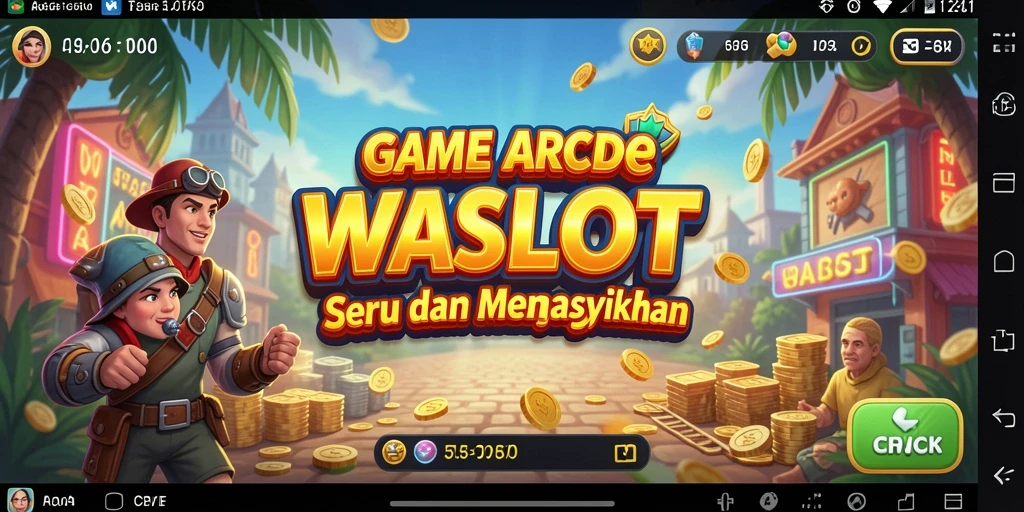 Tangkapan layar utama WASLOT menunjukkan aksi seru dalam gameplay Arcade.