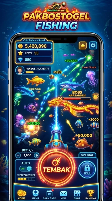 Screenshot fitur unggulan dari aplikasi pakbostogel.